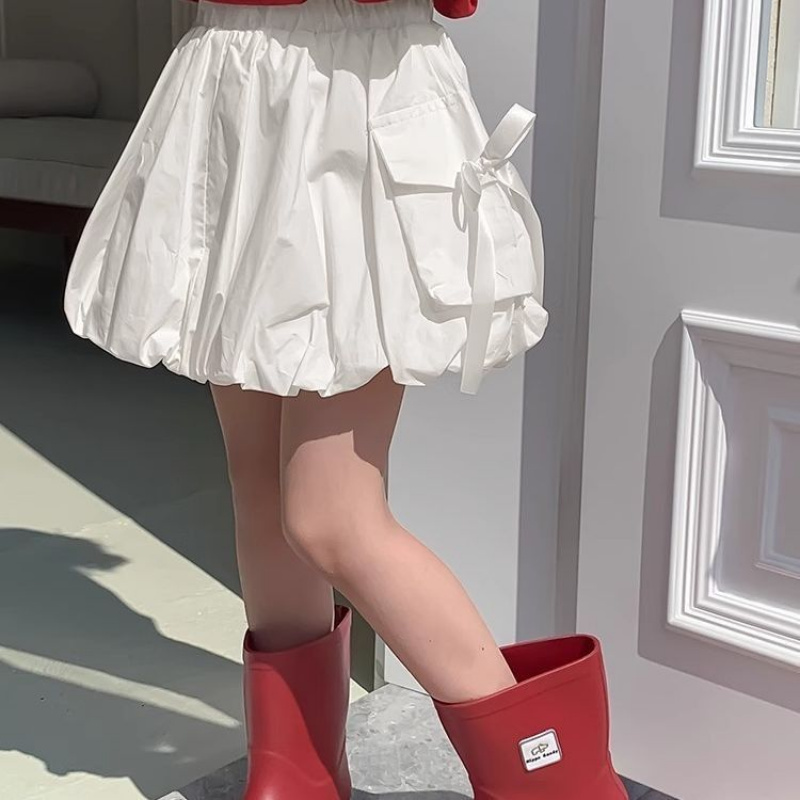 해피유통어린이 봄 여름 귀여운 퍼프 미니 스커트 포켓 디자인 리본14세 이상 XG03 16,350원