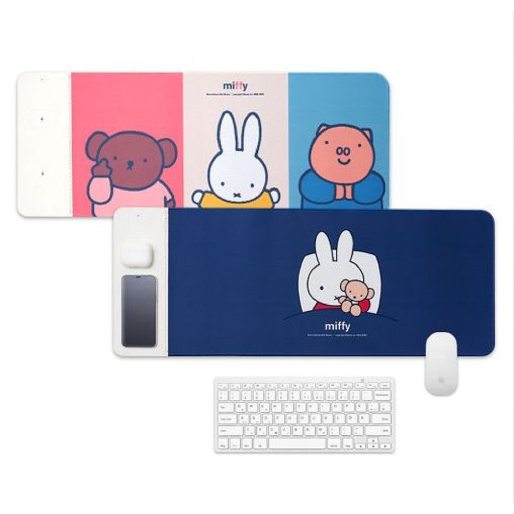 데이니즈 미피 듀얼 고속 무선충전 마우스패드, 파스텔, 1개, 현재가 33,000원