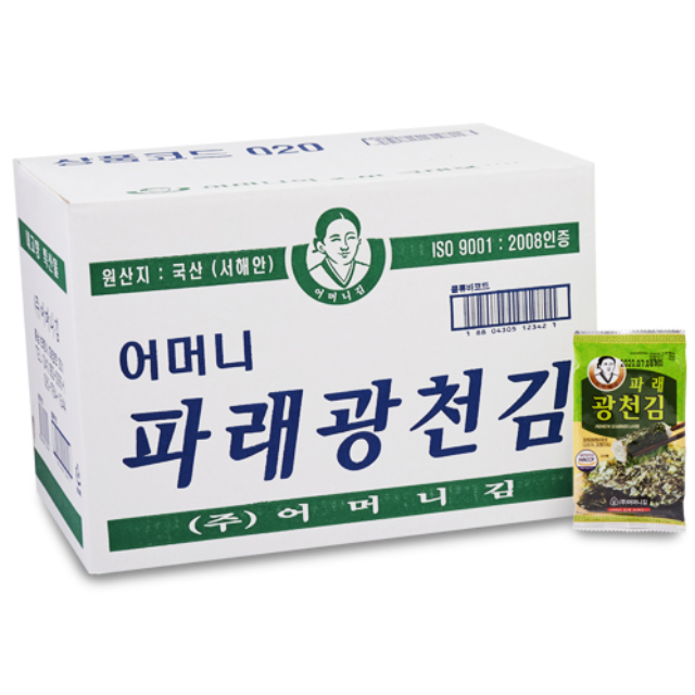 [광천어머니김 본사 발송] 파래16단 도시락김, 4g, 128개 41,900원