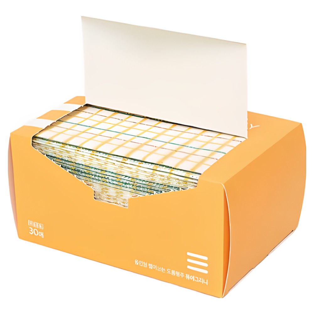 퓨어그리니 올인원 빨아쓰는 도톰 행주 박스타입 30매 오렌지, 1개 25,000원