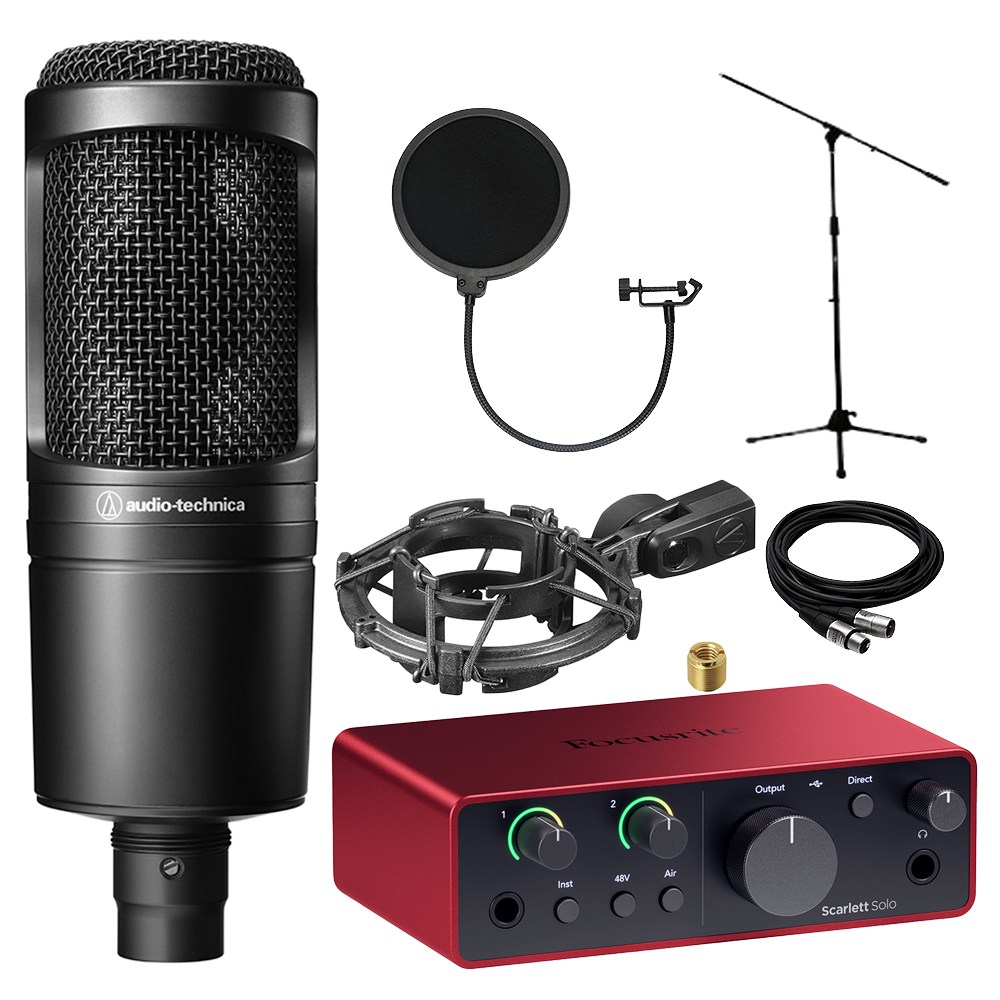 오디오테크니카 AT2020 콘덴서 마이크 포커스라이트 스칼렛 솔로 4세대 홈레코딩 세트 384,570원