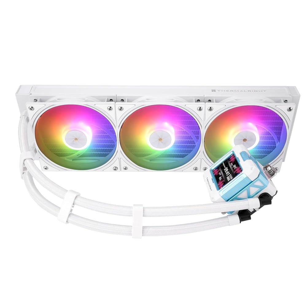 Thermalright FW 360 화이트 ARGB V2 CPU 워터 쿨러(2000RPM 팬 3개 포함), 320 * 240 해상도의 IPS LCD 화면, 액체 쿨러, AMD용 146,700원