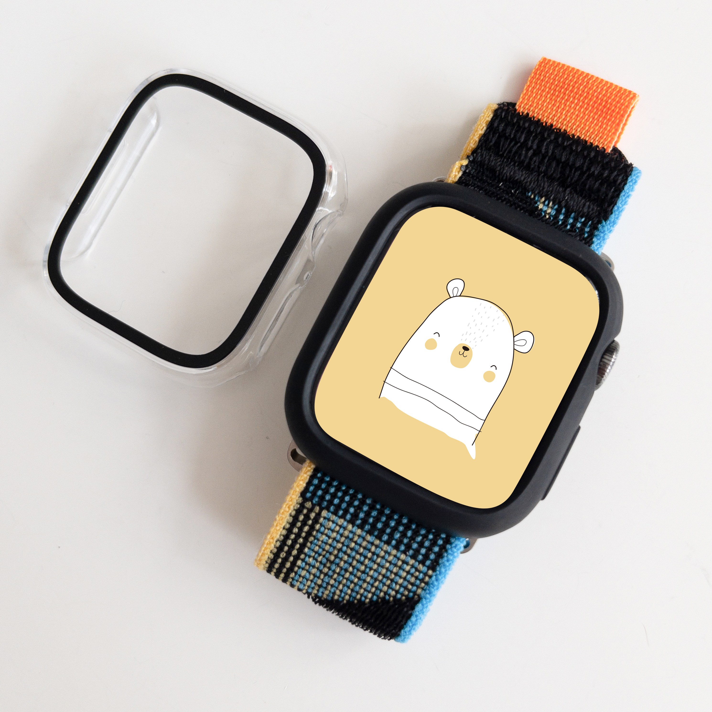 아이메이드잇 애플워치 호환 트레일루프 + 케이스 2개입 세트, 카모블랙 / 오렌지, 현재가 10,900원