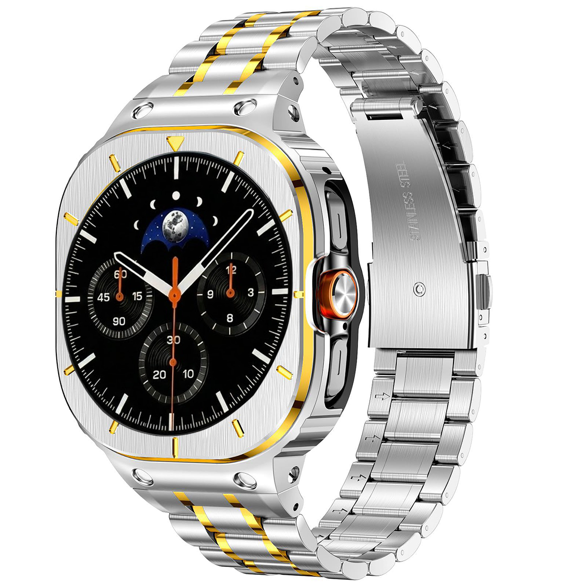 FALANDO 갤럭시워치8 울트라 2025 호환 일체형 스테인리스 메탈 스트랩 + 풀커버 보호 합금 케이스 세트 47mm 71,700원