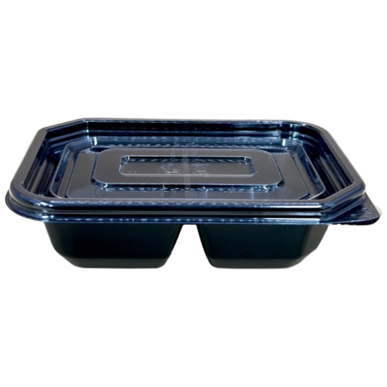 사각반찬2구 반찬소분용기 2칸반찬용기 (지담202-2) 검정 100세트, 100세트, 검정(평뚜껑) 22,350원