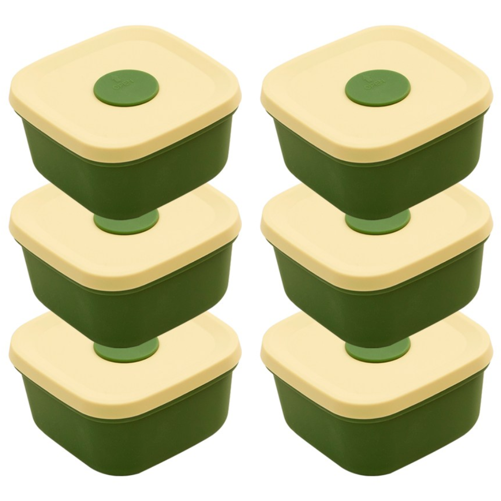 국산 실리콘밥팩 냉동밥보관용기 전자레인지 밀폐 소분용기 300ml, 버터그린, 6개, 현재가 35,900원