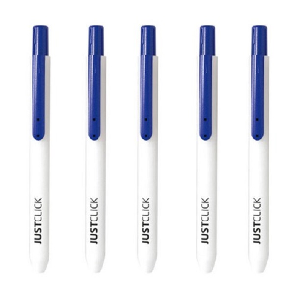 똑딱이 노크식 네임펜, 5개, 파랑 11,000원