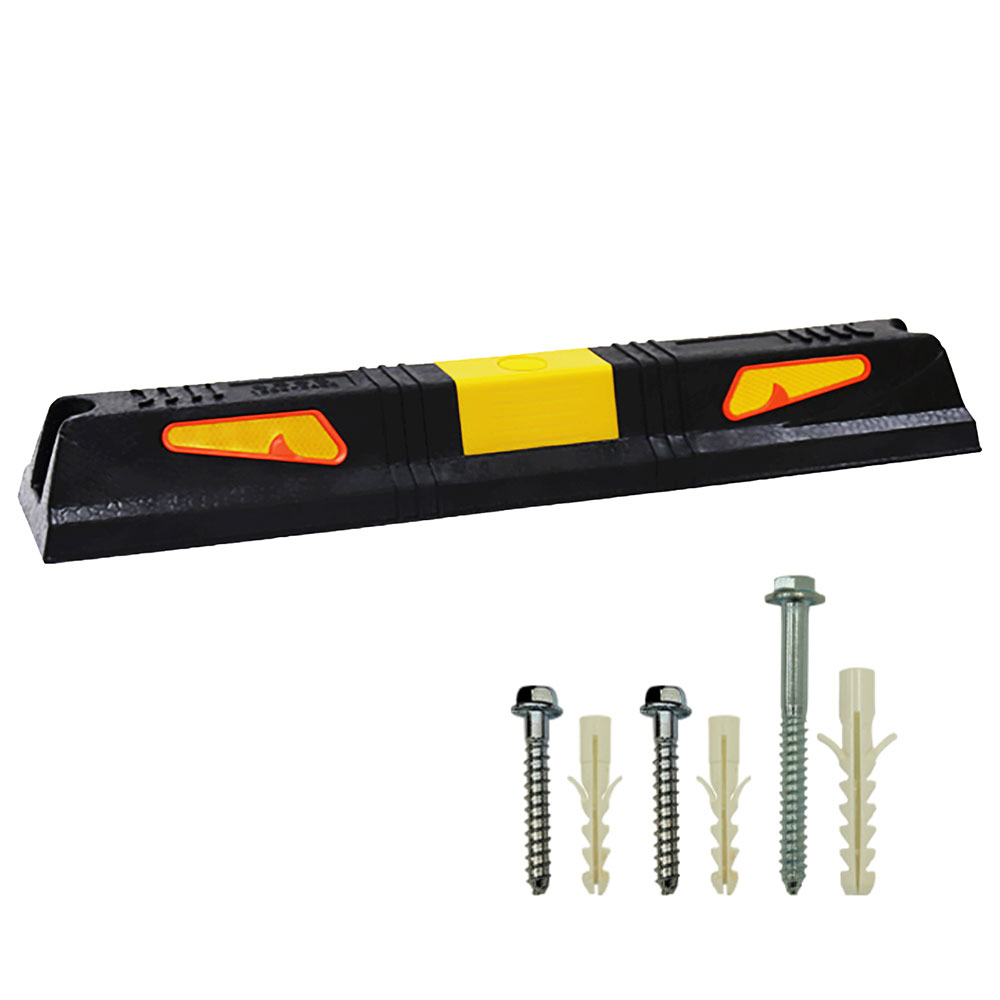 탄성주차블럭 고급차량용 H90mm 낮은차량용 주차방지턱 카스토퍼, 검정+노랑(콘크리트앙카포함), 1개 25,200원