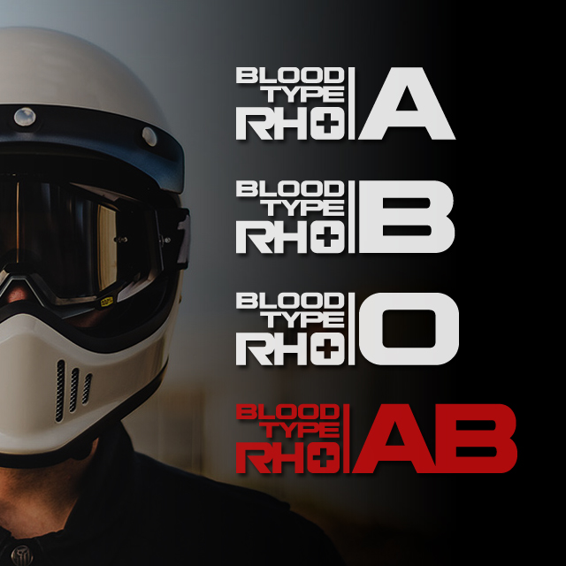 헬멧 혈액형 스티커 위급상황 블러드 데칼, 1개, 라지+검정 4,000원