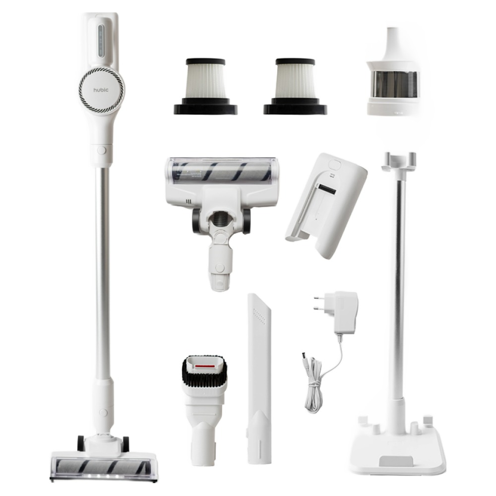 휴빅 무선 청소기 BLDC 차이슨 흡입력 좋은 원룸 핸디 진공 청소기 셀프 스탠딩 + 전용거치대, HB-V2000W, 화이트 109,000원