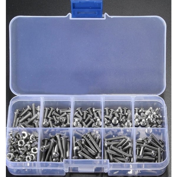 340P 스테인리스 나사 볼트 너트 세트 - M3 (3mm, (1/8"), 0.118") 규격 길이별 키트 - 육각머리 조립용 부품 12,020원