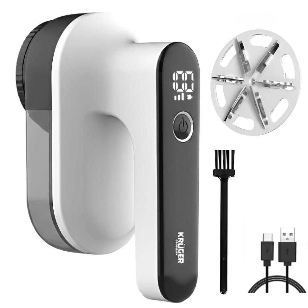 크루거 보풀제거기 세탁소용 6중 충전식 대용량 LED, 프리미엄 화이트블랙, KRLR-1329 59,800원