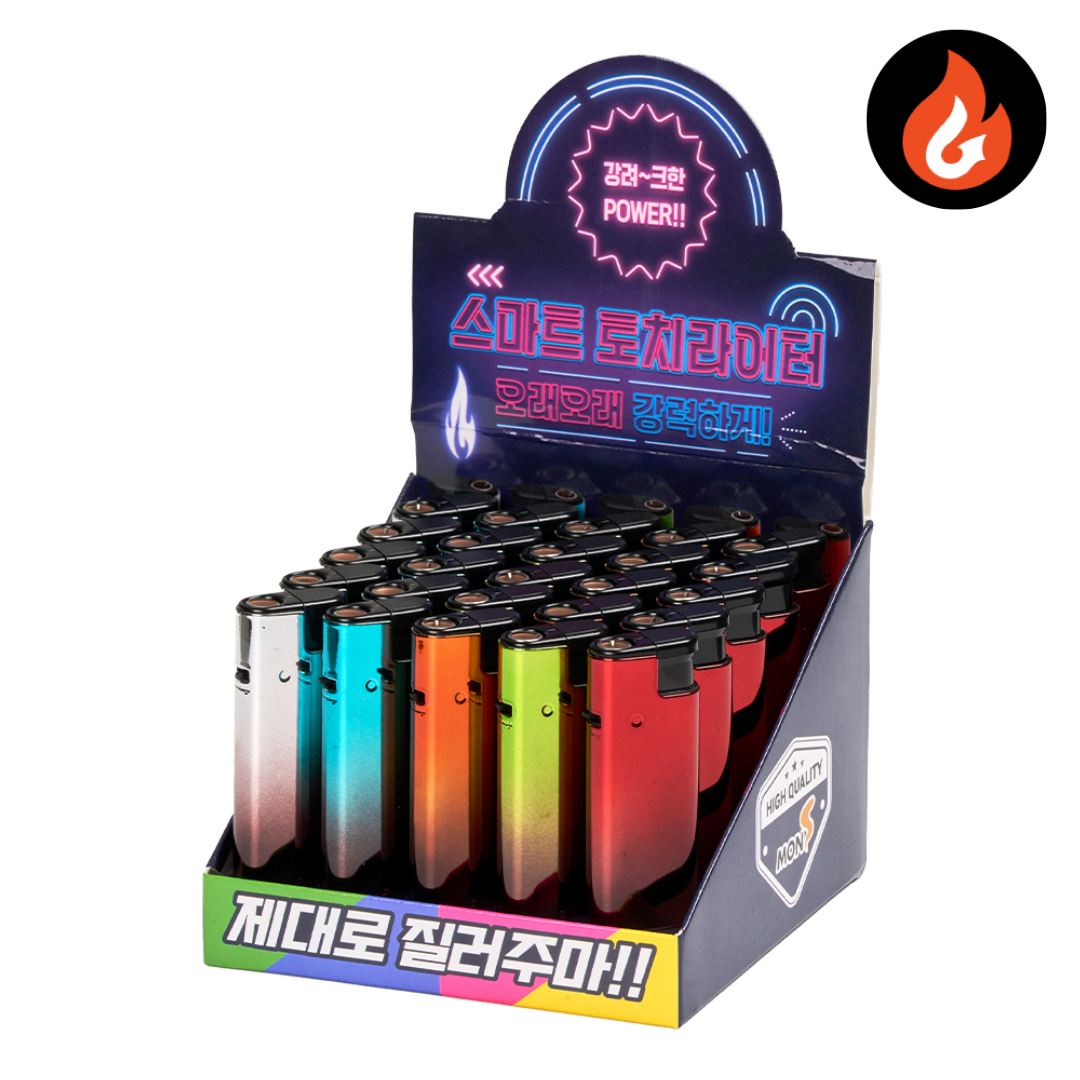 편의점 판매용 국내개발 스마트 토치 메탈 라이터, 25개, 스마트 다크투톤 19,900원