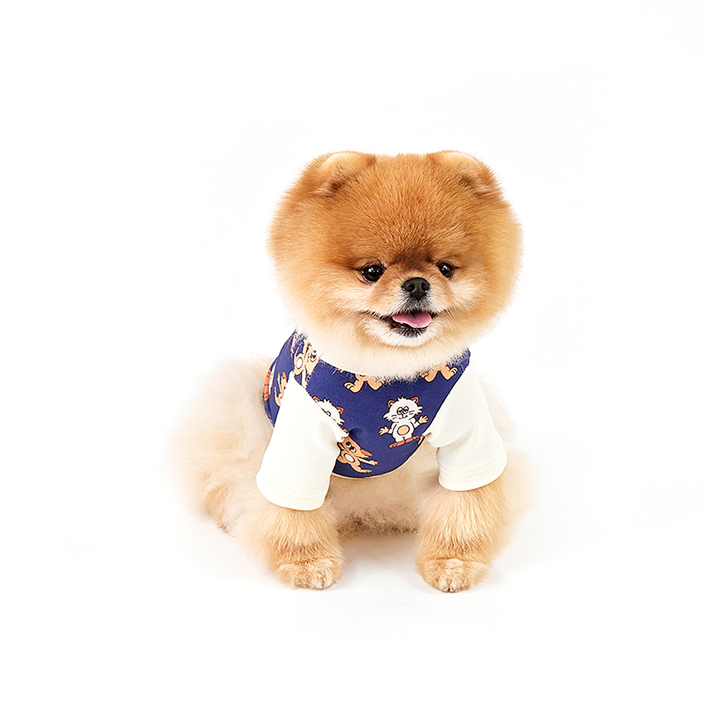 키니키니 강아지 레키 앤 레니 모션 반팔 티셔츠, 네이비, 1개 19,900원