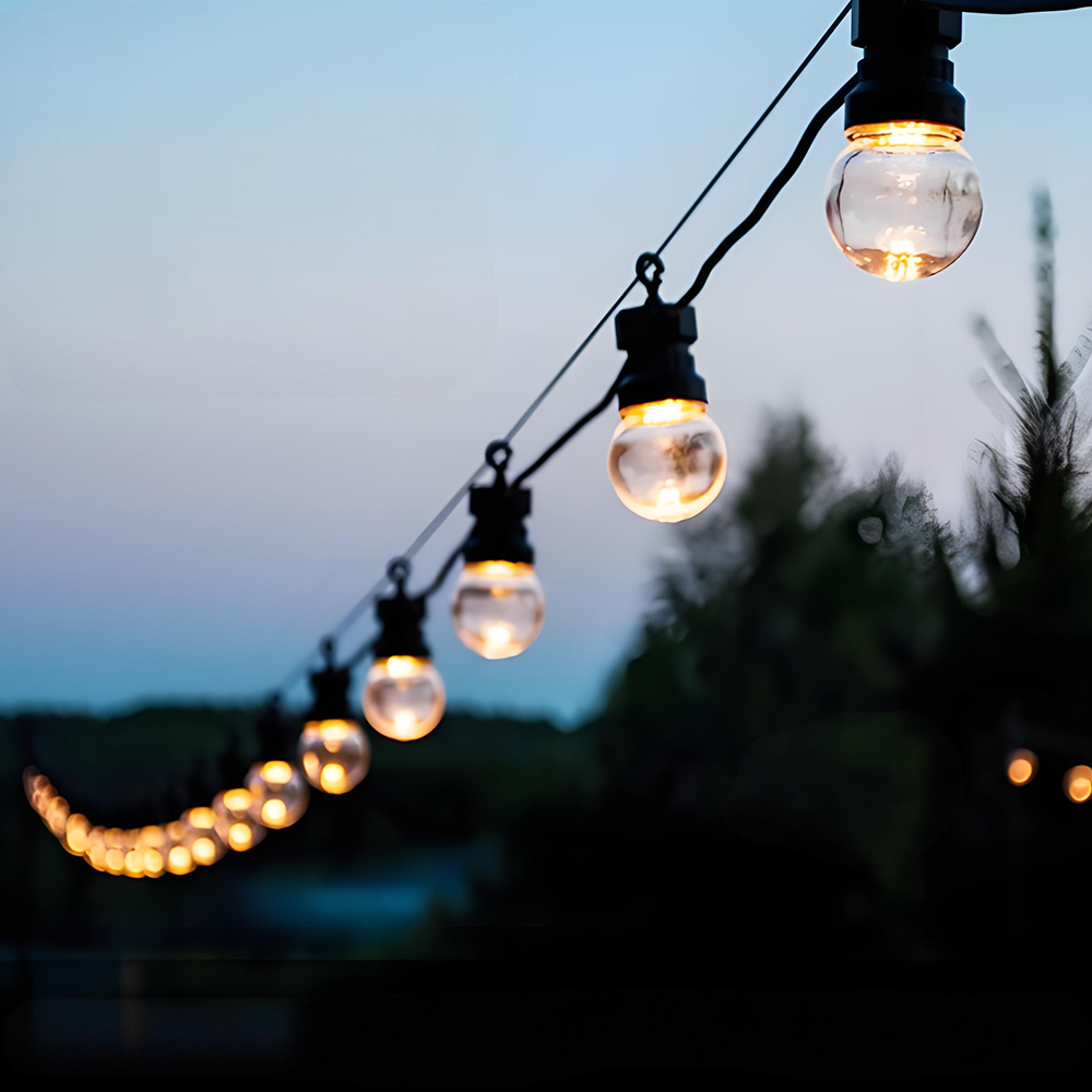 오징어등 LED줄조명 10M20구 파티라이트 야외파티등 전등선 캠핑장전구 큰 앵두등 루프탑 램프 스트링전선 카페 줄전등 테라스 주차장 야외등 방수 행사장 줄전구 알전구, 램프색, 1개 32,900원