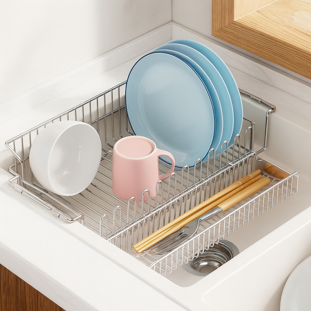 304스텐 길이조절 싱크인 싱크대 개수대 식기건조대 설겆이 슬라이딩 싱크플레이트 와이어형건조대 26,900원