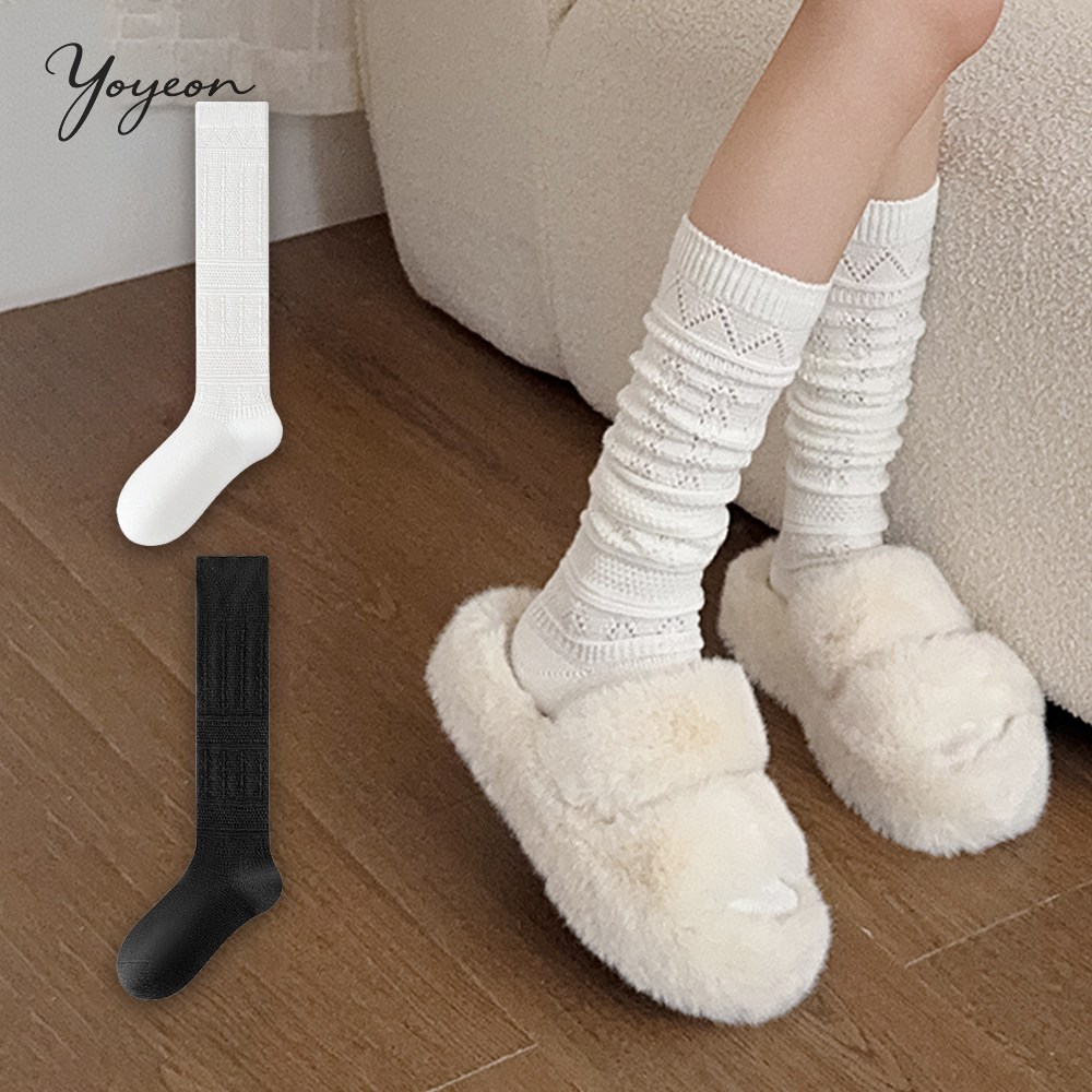 여성용 사계절 라인슬림 울니트 롱롱 니삭스 데일리 패션 장목양말 2P 9,700원