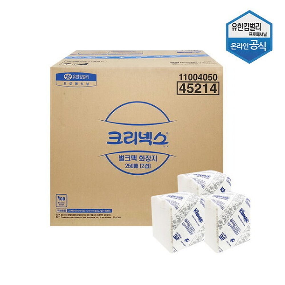 유한킴벌리 크리넥스 대용량 냅킨 2겹 벌크팩 250매 x 60밴드 1박스 45214 121,760원