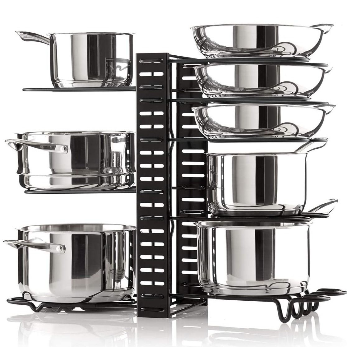 프라이팬, 냄비, 선반, 냄비 수납선반 조절 가능, 1개, Black, 8단 12,000원