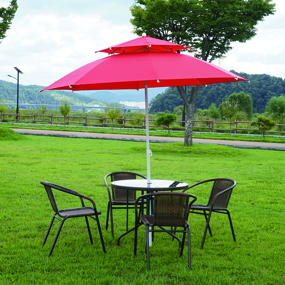 멜핑 야외 파라솔 테이블 의자 세트 라탄 테라스 정원 카페 318,000원