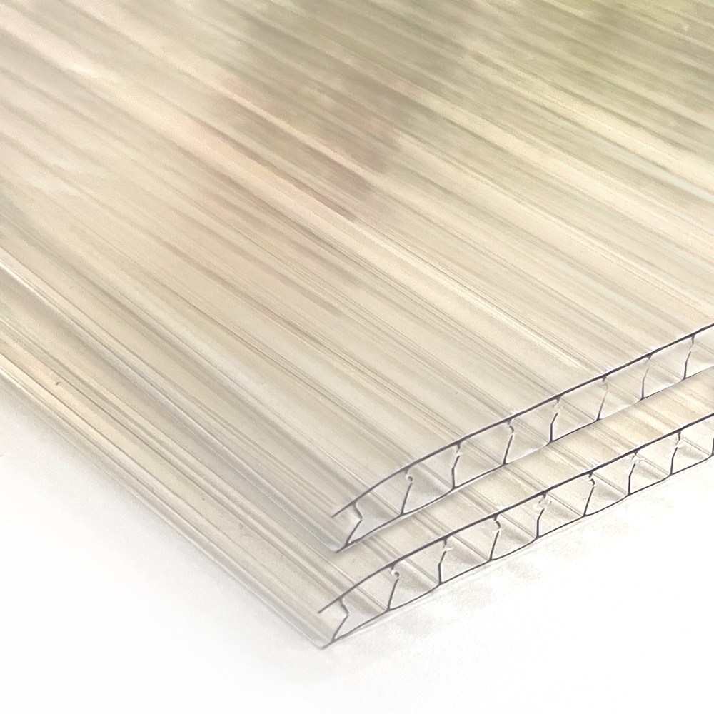 폴리카보네이트 복층 렉산 PC판 지붕 4Tx1000x1000mm, 1개, 6T 1Mx1M 투명(2개입) 27,800원