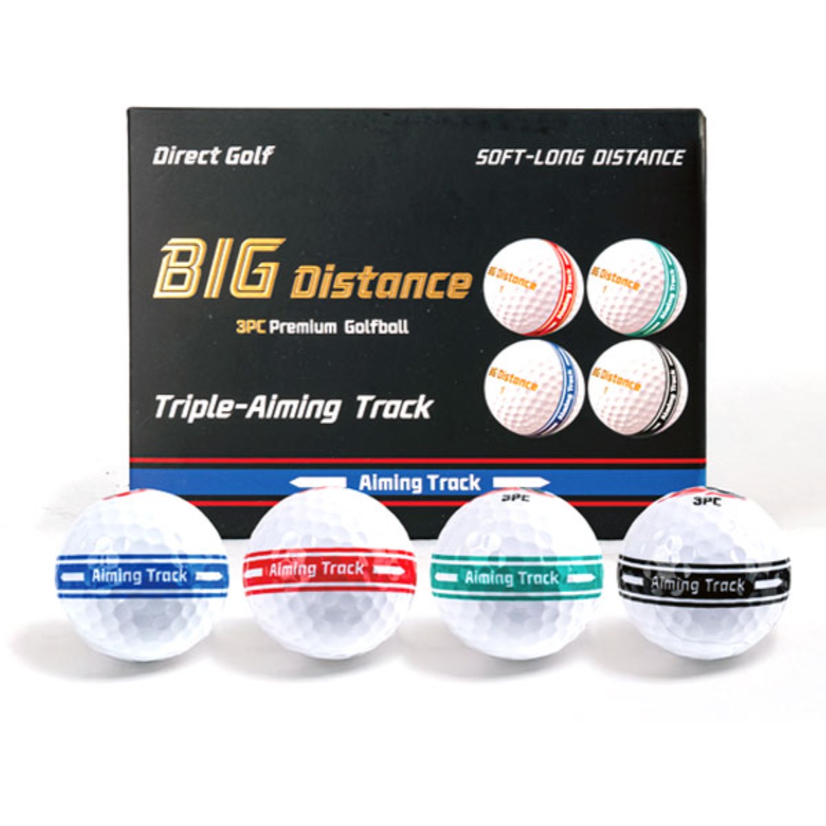 (시즌맞이 특가)빅 디스턴스 NEW 360도 에이밍트랙 3피스 골프공 2026년형 비거리 골프볼 퍼팅라인, 1개, 156개입, 360 블랙 208,900원