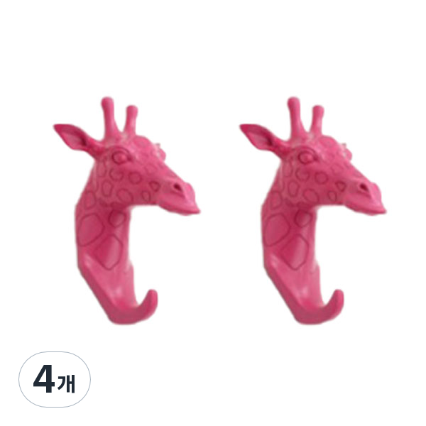 아필코 북유럽 동물벽걸이 후크, 기린 핑크, 4개 41,840원