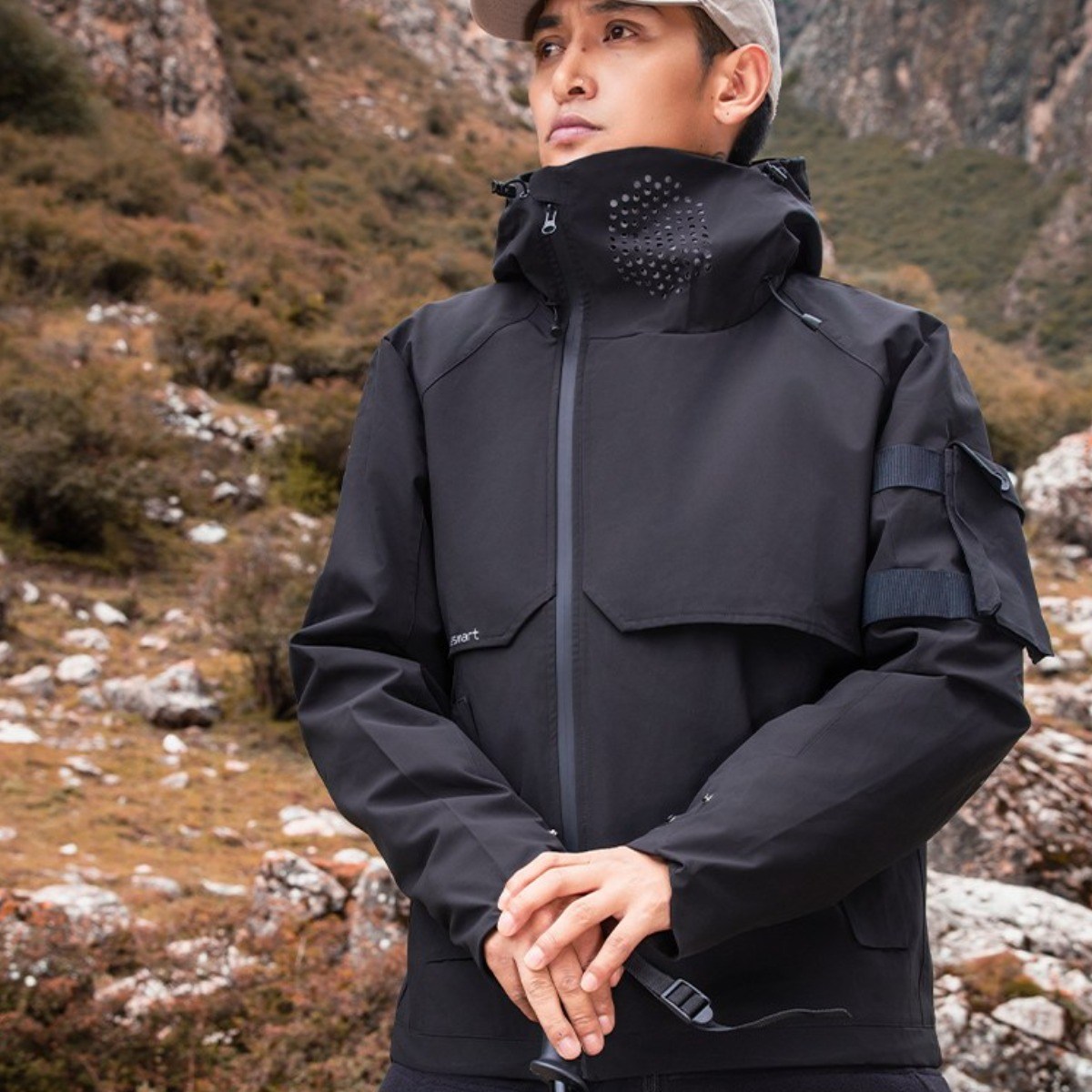 WESMART 그래핀 발열 자켓 남성 고어텍스 스타일 겨울 등산 자켓 방풍 방수 스키복 상의 사이버펑크 스타일 미래 기계감 테크웨어 패션 방한 기능성 아웃도어 아우터-M71 126,500원