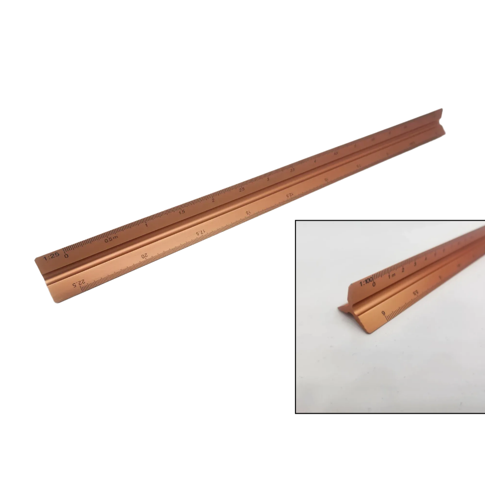 리녹 알루미늄 삼각 스케일자 30cm 골드 건축 설계 축척자, 1개, 골드 8,900원