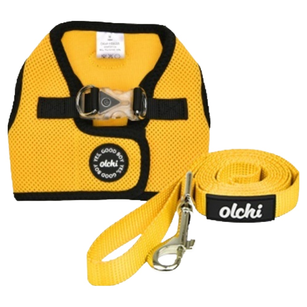 올치 강아지 산책 콤비LED 하네스 + 리드줄 세트 HB6295, 옐로우, 1세트 25,000원
