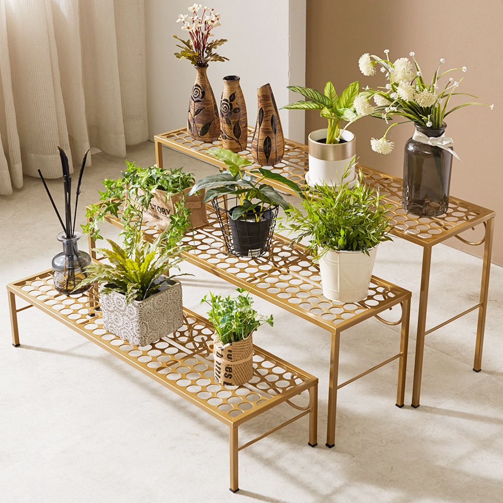 튼튼한 철제 국산 화분대 화분 받침대 정리대 진열대 거치대 다육이선반, 골드 68,000원