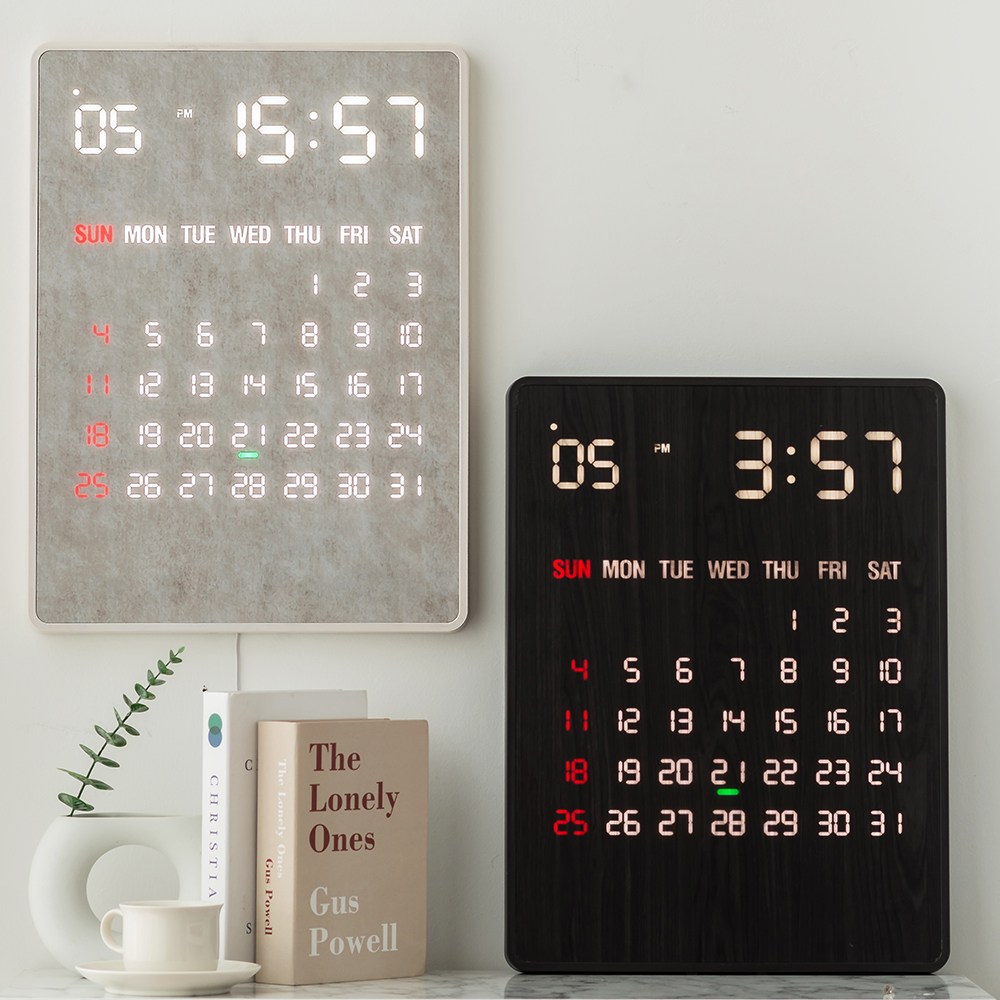 루나리스 국산 GPS수신 리멤버 인테리어 전자 달력 LED 벽시계 398,000원