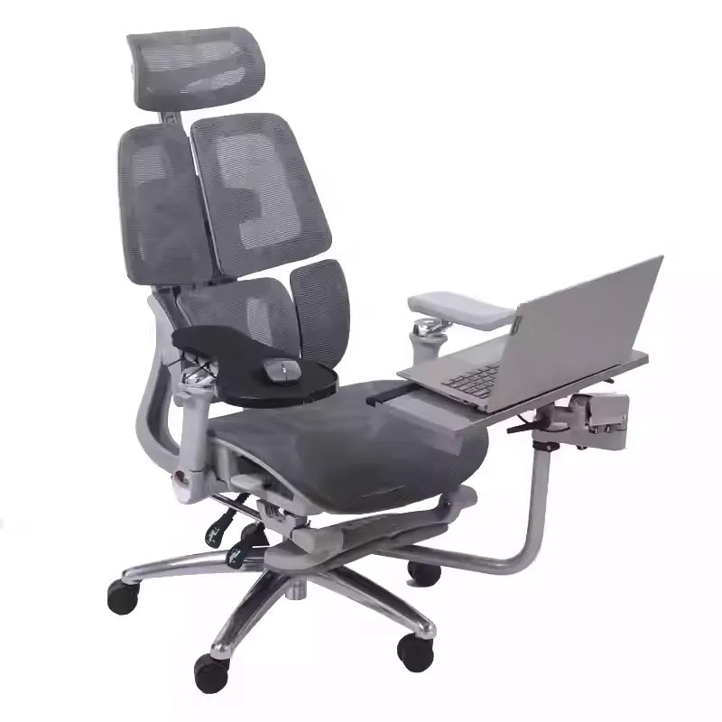 인체공학 공간확보 의자 부착형 키보드 마우스 트레이 높이 각도 조절 거치대, 1개, 블랙, 키보드 트레이 45cm + 유선형 마우스 받침대 148,000원