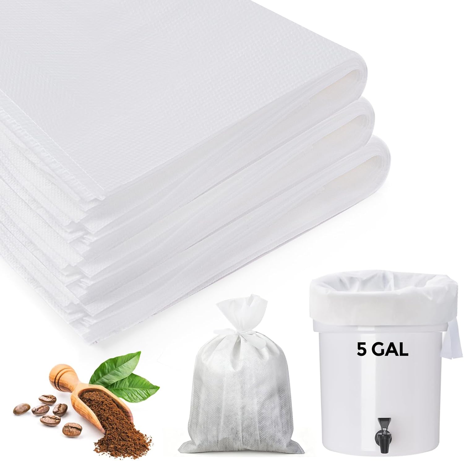 호그뉴어 60PCS 상업용 콜드 브루 커피 백 5갤런 버킷용 20인치 X 일회용 필터 및 모델 메이커 160,580원