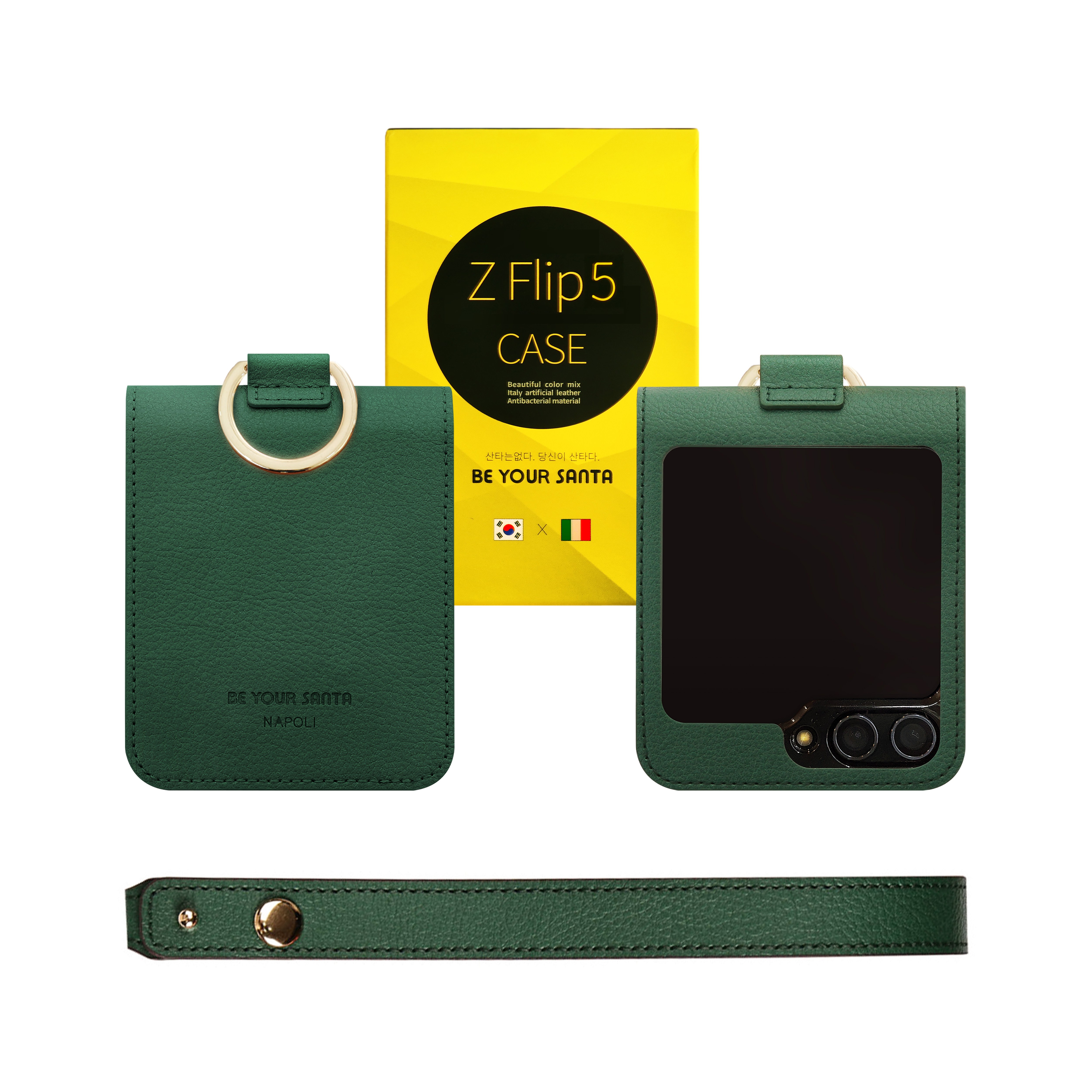 비유어산타 갤럭시 Z플립5 케이스 링 지갑 이태리원단 힌지보호 베네치아(카드수납) 나폴리 핸드스트랩세트 53,320원