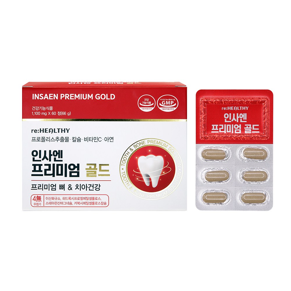 이가탄탄 프로폴리스 함유 치아 뼈 잇몸 인사엔 프리미엄 영양제, 1개, 60정 29,000원