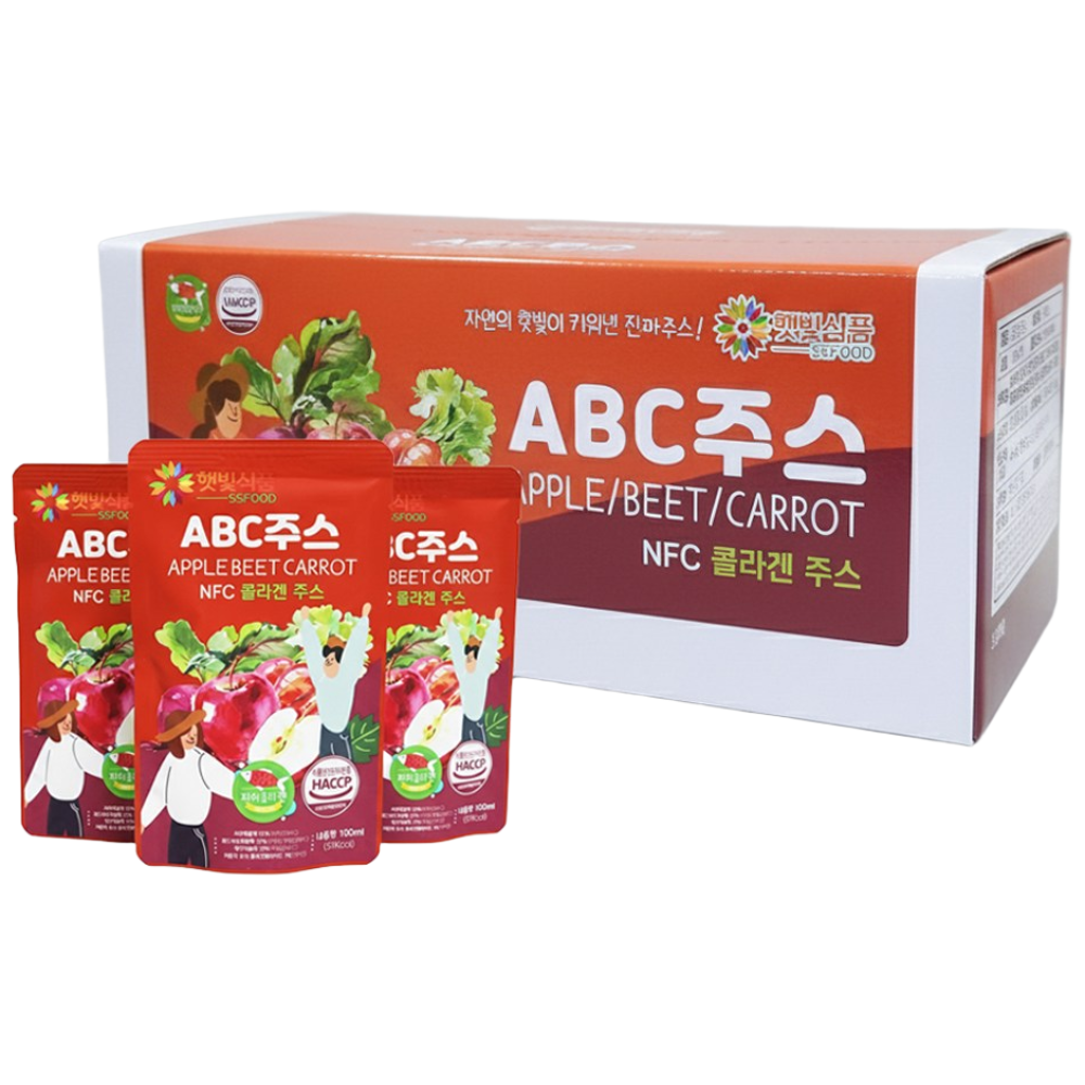 햇빛식품 갈아만든 ABC주스 콜라겐 함유, 30개, 100ml 28,000원