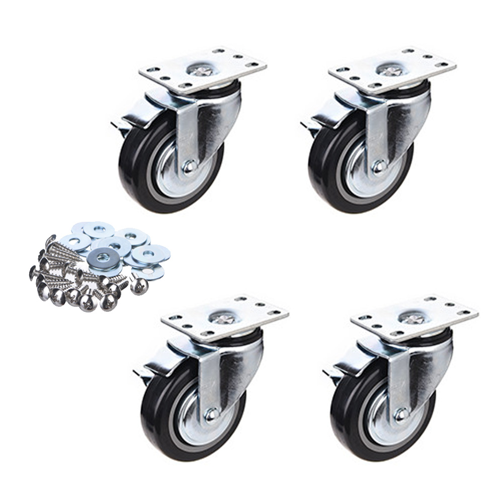 티렉스캐스터 우레탄 저소음 고탄성 스마트 3인치 4인치 5인치 회전 브레이크 캐스터 바퀴 4개+와샤 16개+십자볼트 16개 40,500원