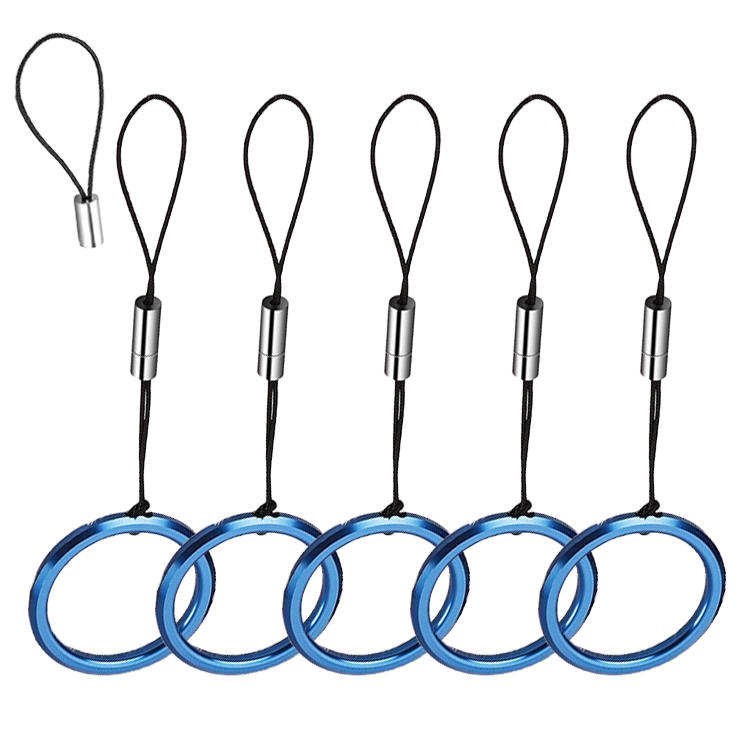 스마트폰 안전 메탈 링 고리 5개세트, 여행용 분실방지 스트랩 휴대폰 줄, 메탈링고리 블루5개, 1세트 8,900원