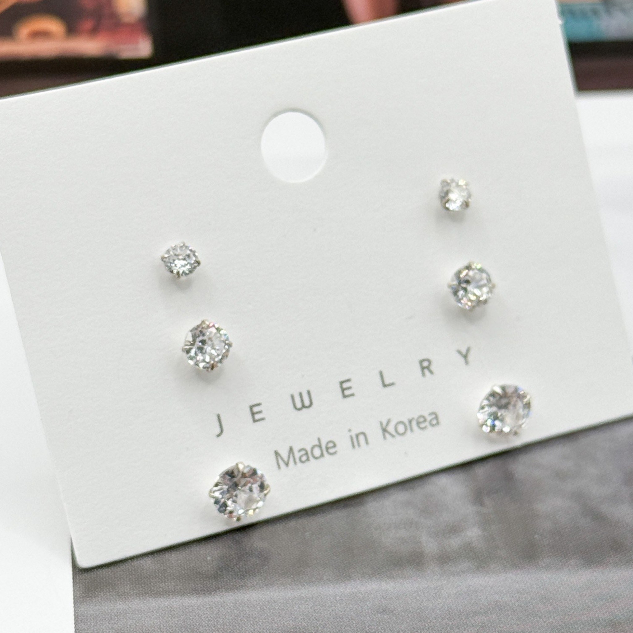 남대문악세사리 925 실버 은침 기본 원형 큐빅 귀걸이 3종 세트 3mm 4mm 5mm 16,940원