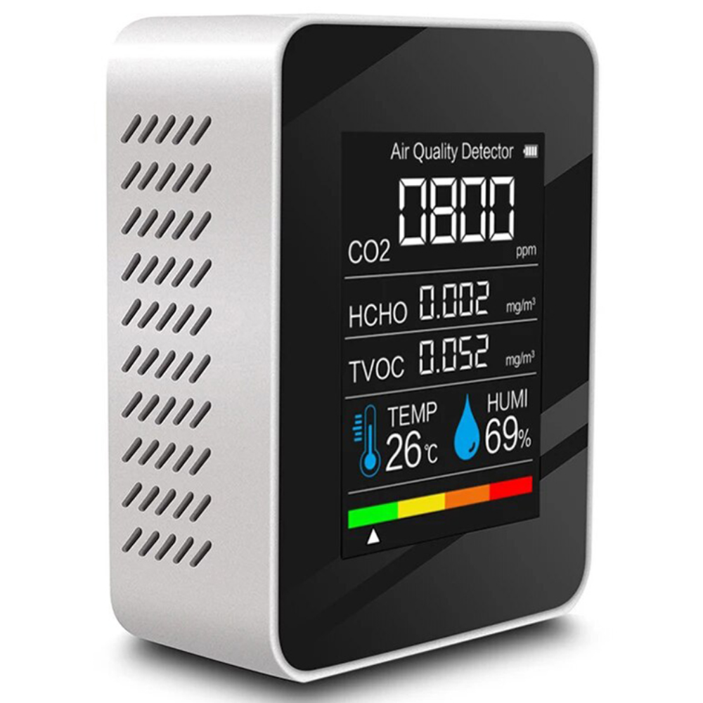 [국내배송] Aduru 공기질측정기 CO2/TVOC/포름알데히드 측정 미세먼지 PM2.5/PM10 실내용 다기능 경보기 33,500원