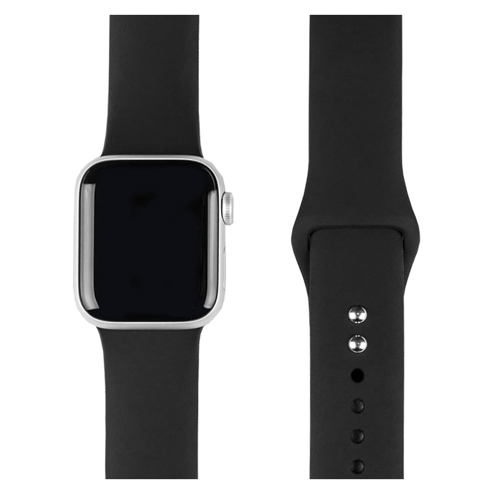 모할랩 애플워치 호환 실리콘 더블 단추 밴드 스트랩, 06 블랙, 1개, 현재가 6,990원