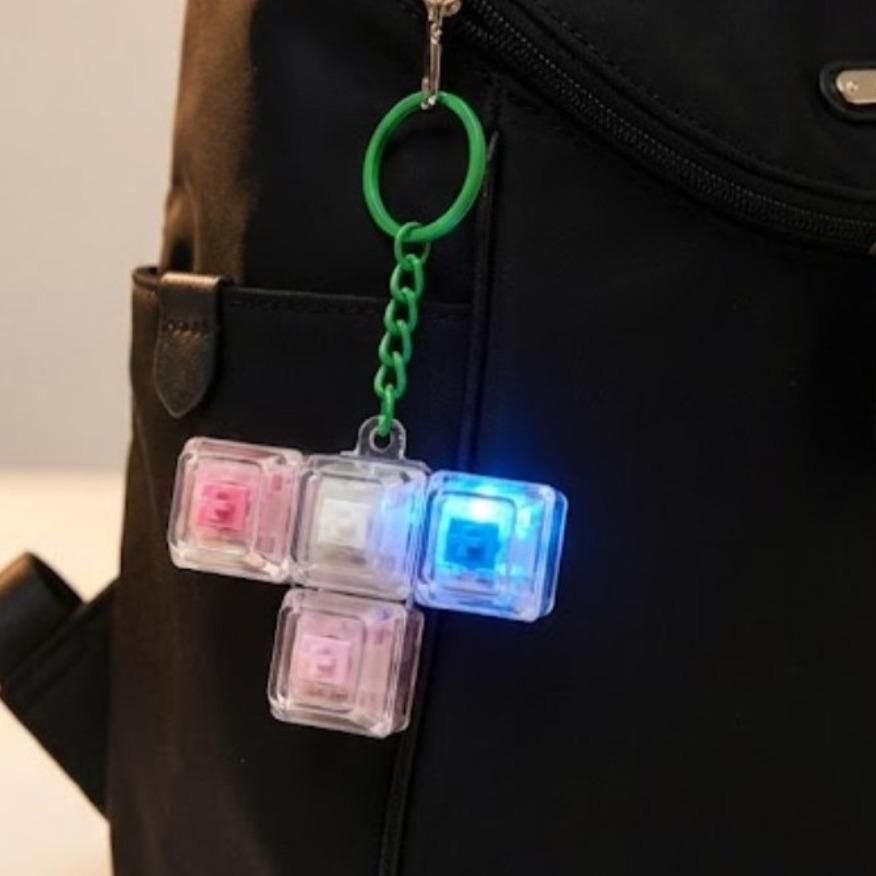 키캡 키링 테트리스 LED 청축 키보드 딸깍이 피젯, 파스텔, 3개 17,000원