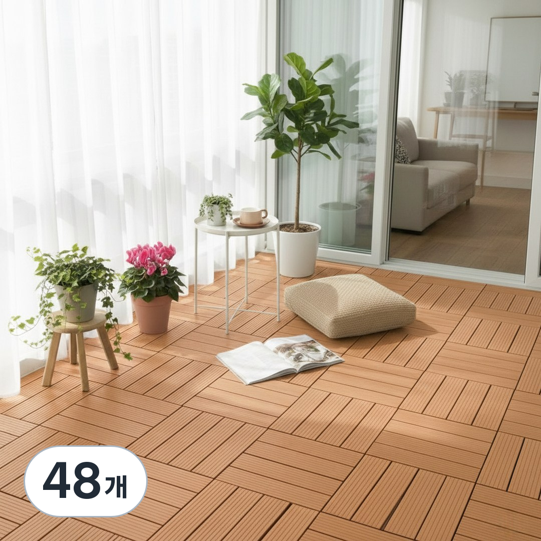 온빛 베란다 바닥데크 데크타일 30cm, 48개, 브라운 64,570원