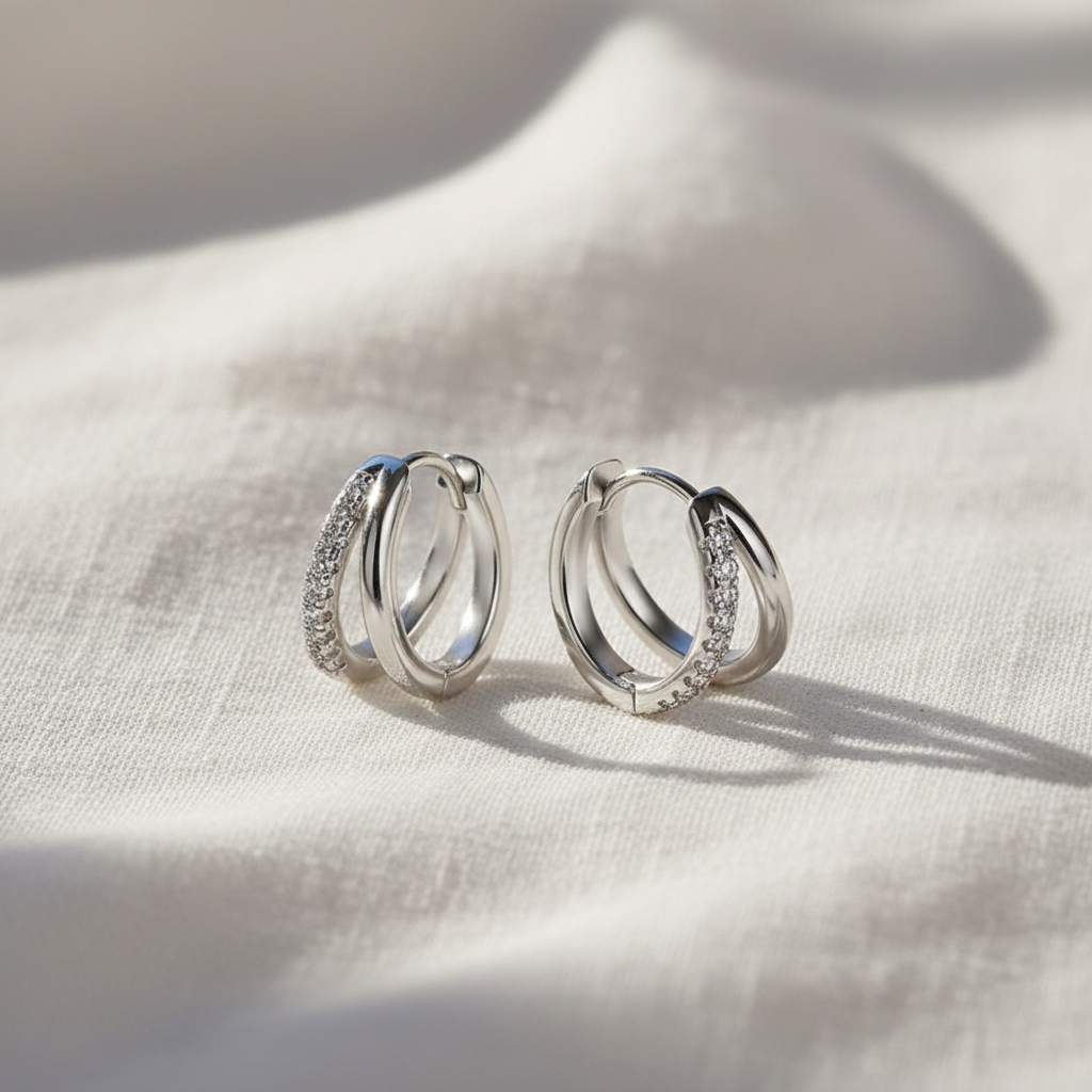 소은 프리미엄 모이사나이트 GRA 인증서 파베 후프 원터리 링 귀걸이 실버925 화이트골드 108,000원