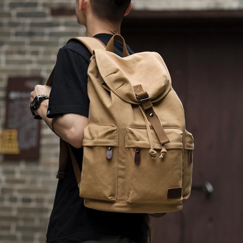 YUMDE 튼튼한 남자 백팩 대용량 여행용 캔버스 노트북 가방 28,300원