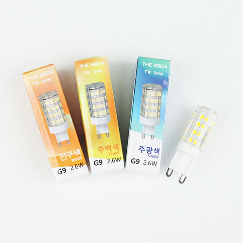 LED G9전구 2.6W 4.2W 3색상 KS 할로겐 대체용 핀전구, 전구색, 1개 3,300원