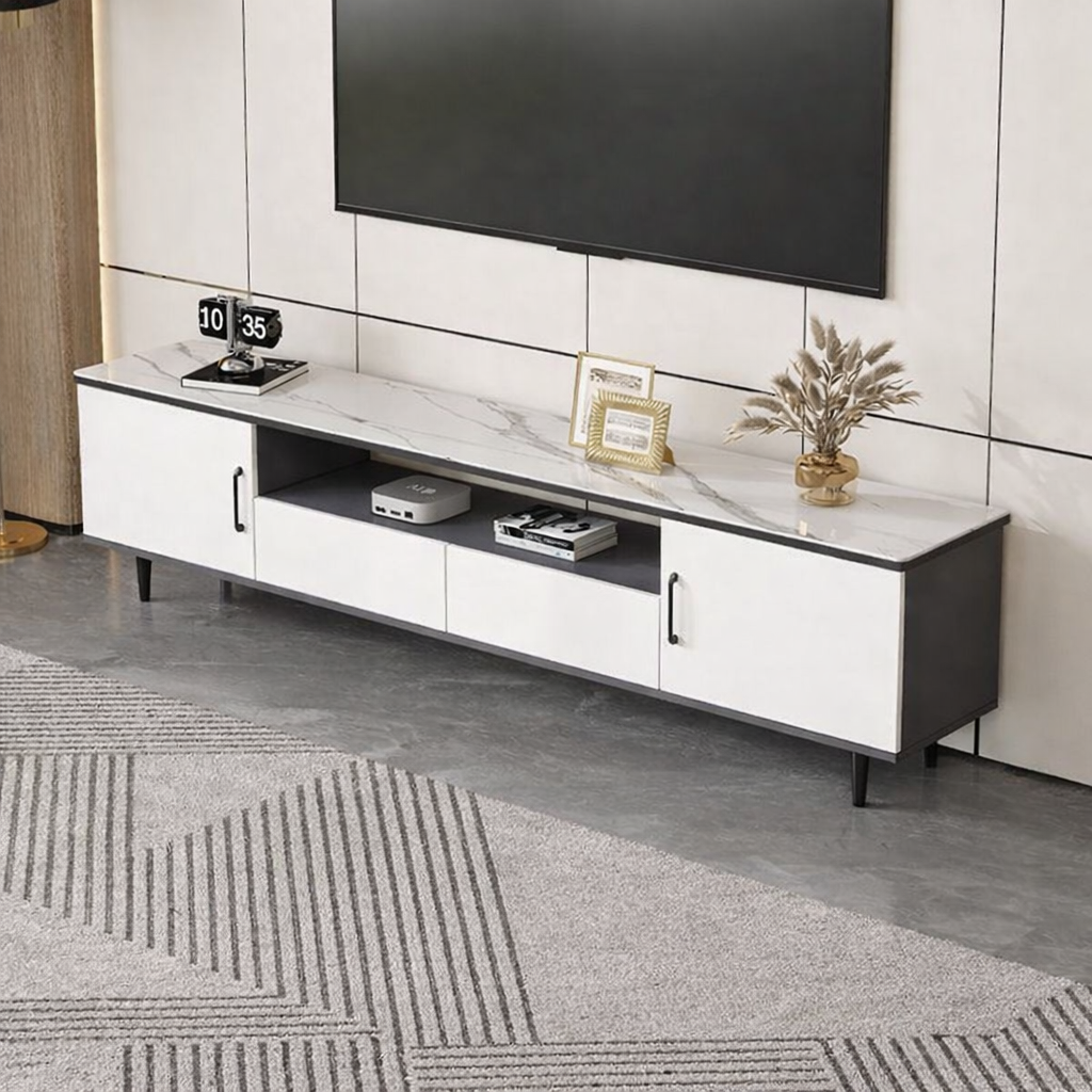 거실용 모던 심플 수납형 아파트 다용도 TV 장식장, 회색+하얀색 258,000원