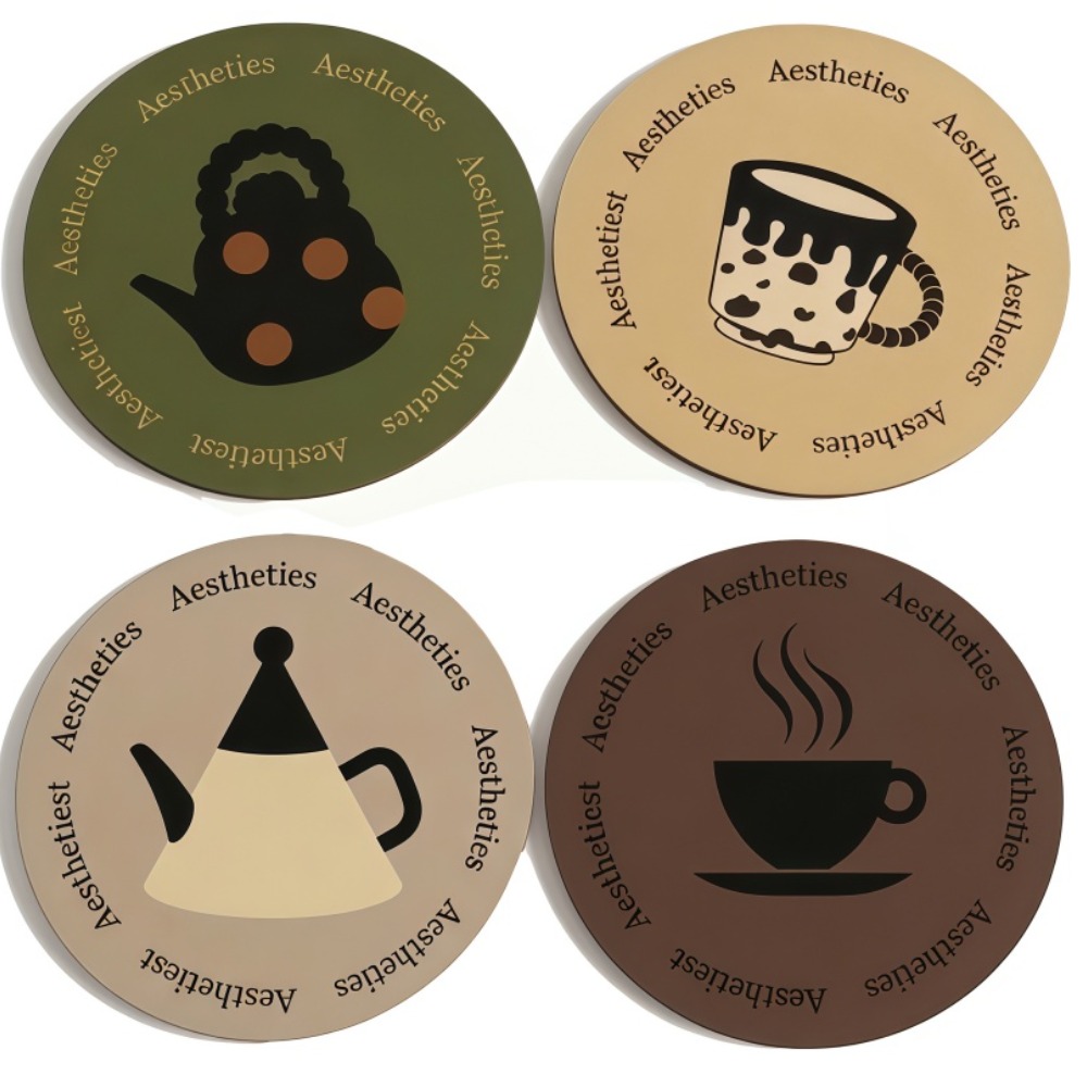 OFFCURVE 규조토 원형 찻잔 받침 뜨거움 방지 열 차단 가정용, 4개, 혼합 색상 15,800원