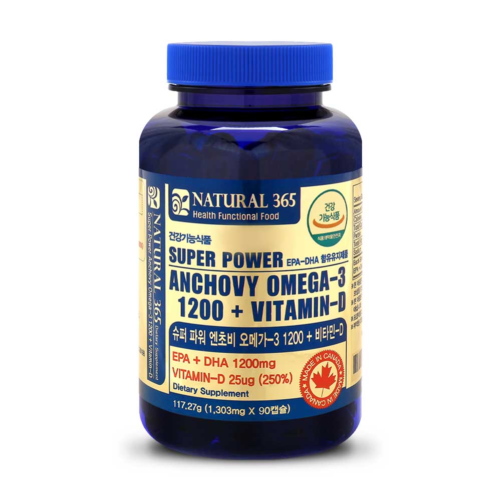 내츄럴365 캐나다 슈퍼파워 엔초비 오메가3 1200 비타민D (1병 3개월분) 21,900원